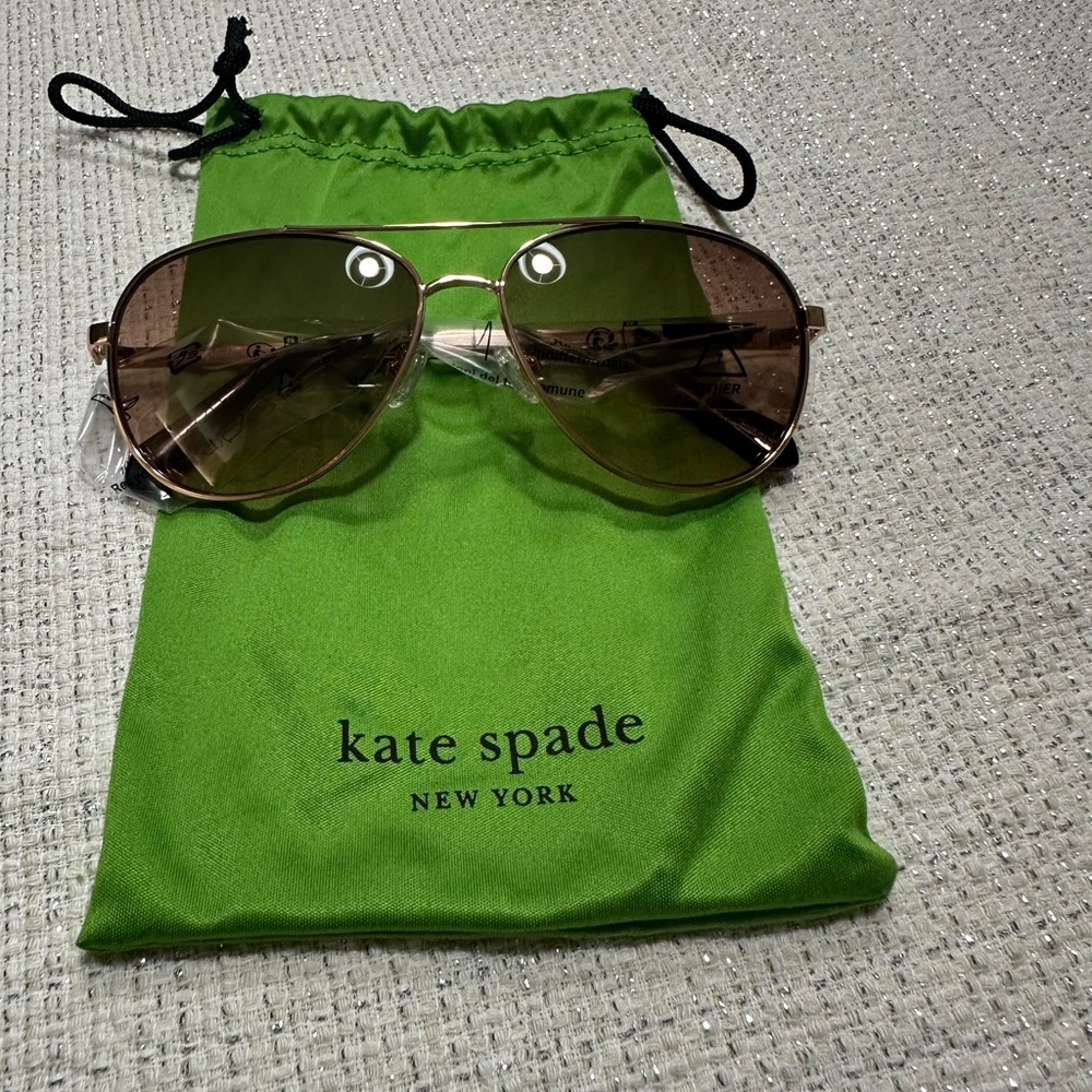 Kate Spade Rose Gold Aviator Sunglasses
